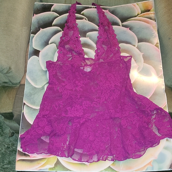Victoria's Secret Other - Victoria's Secret Lace Teddy Halter Top Teddy Lingerie Small